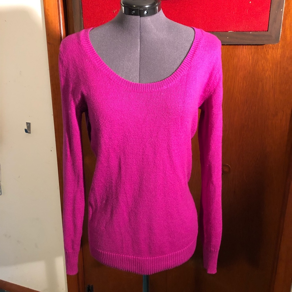 Magenta Scoop Neck Sweater